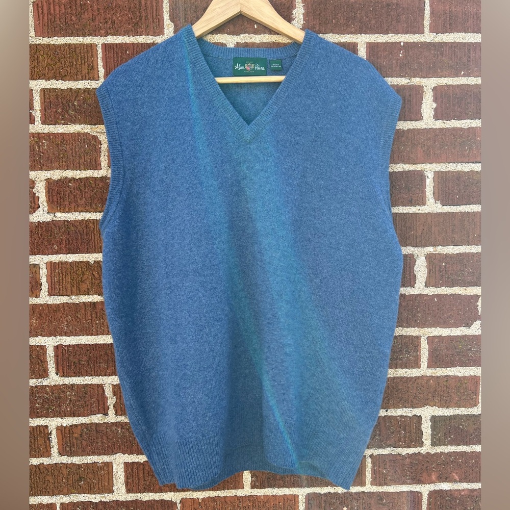 Alan Paine Lambswool Sweater Vest size XXL 2XL UK size 46 Eur size 54 Cabincore